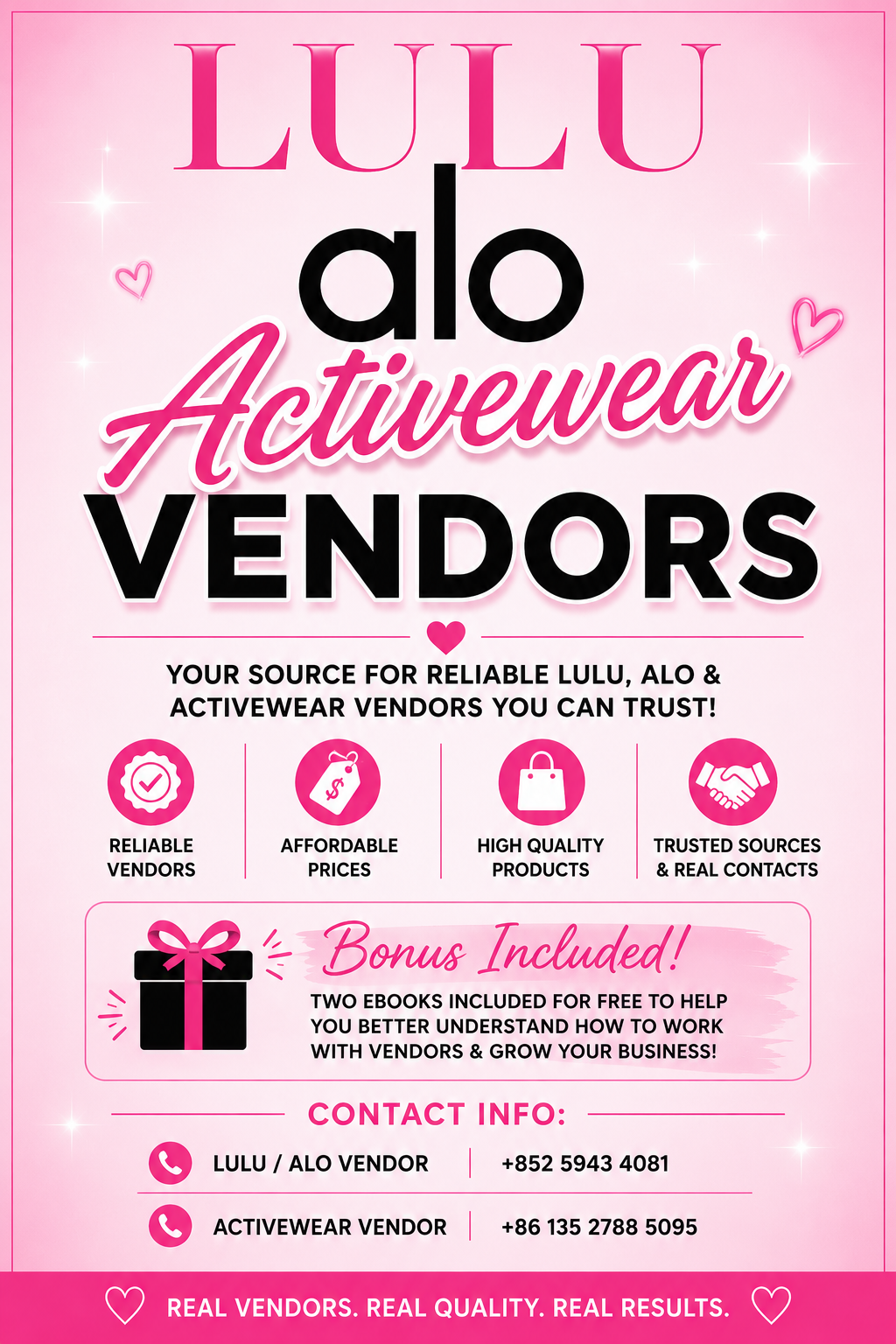 LULU + ALO + Activewear Vendor List 💕