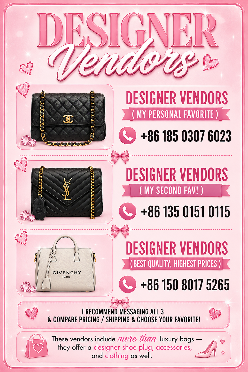 Designer Vendor List ✨